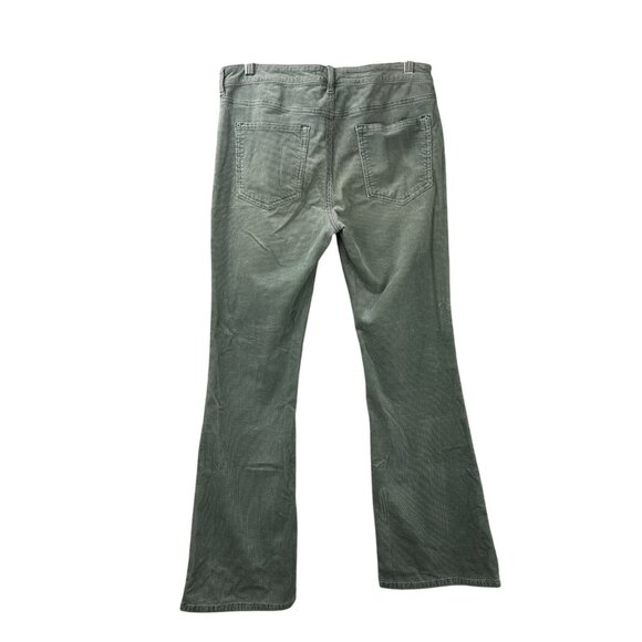 Anthropologie Pilcro 30 The Icon Mid-Rise Corduroy Chop Pocket Flare Jeans Green - Picture 10 of 16